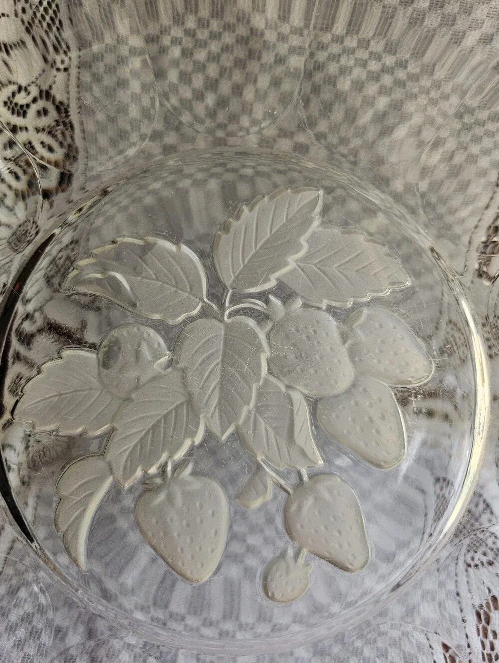 Vintage Strawberry Frosted Bowl